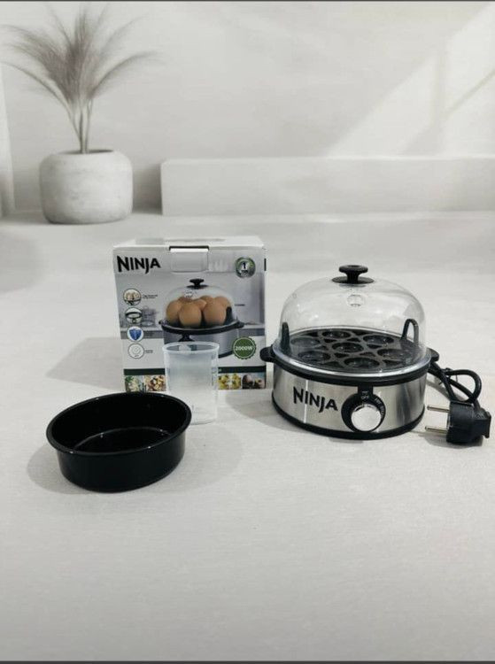 تخممرغ پز نینجا Ninja nj700 ظرفیت 7 عدد، 2000 وات، بدنه استیل با کاسه کیک