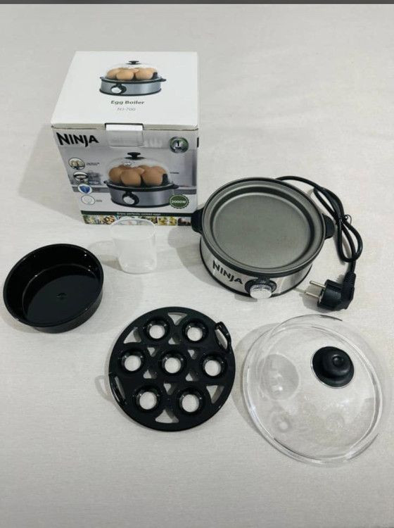 تخممرغ پز نینجا Ninja nj700 ظرفیت 7 عدد، 2000 وات، بدنه استیل با کاسه کیک