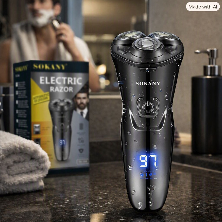 ریشتراش برقی سهسری سوکانی مدل SK-394 با نمایشگر دیجیتال
