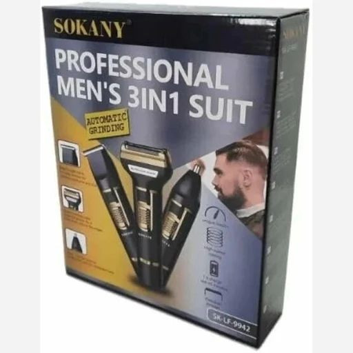 ست اصلاح سهکاره حرفهای مردانه سوکانی مدل SK-LF-9942 شارژی