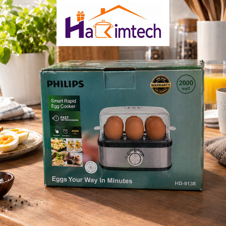 تخممرغپز برقی فیلیپس مدل HD-9138 ظرفیت 6 عددی توان 2000 وات