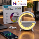 اسپیکر بلوتوث چندکاره طرح ماه با چراغ LED رنگی، شارژر وایرلس و رادیو FM مدل BT2301