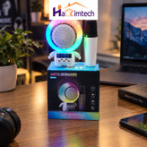اسپیکر کارائوکه طرح فضانورد به همراه میکروفون بیسیم و چراغ RGB، مدل Lunar Astronaut Series