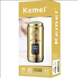 ماشین اصلاح سر و صورت طلایی حرفهای Kemei با نمایشگر دیجیتال شارژ و کابل USB