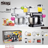 غذاساز ۳ کاره DSP مدل KM3031 با کاسه 6.5 لیتری، مخلوطکن شیشهای و چرخگوشت